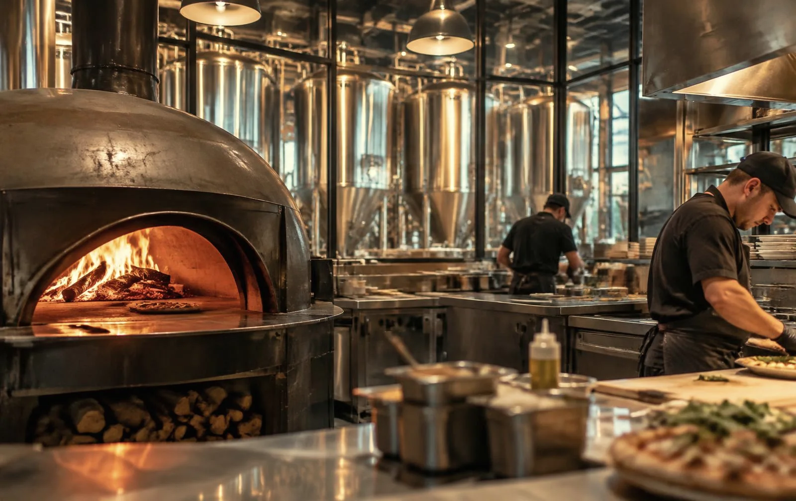 Commercial pizza oven, professional kitchen and brewery fermentation equipment